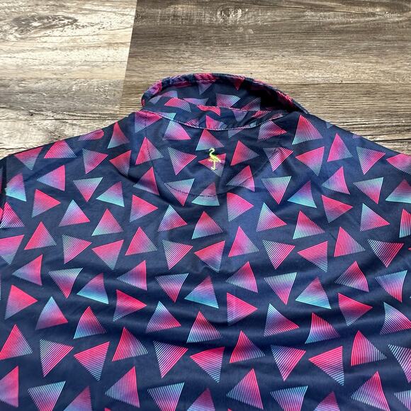 Tailor Byrd Navy Bue Purple Men XL Geometric Patterned Golf Polo Shirt Wicking - Picture 9 of 10